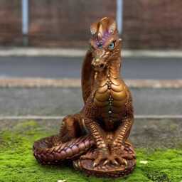 Garden Stone Dragon Sculpture Concrete Statue Cement Fantasy Animal Figurine Handmade Ornament Art Lover Gift