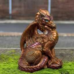 Garden Stone Dragon Sculpture Concrete Statue Cement Fantasy Animal Figurine Handmade Ornament Art Lover Gift - thumbnail 3