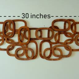 Mid Century Modern Wood Wall Art Walnut Finish, 30 - thumbnail 3