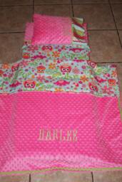 Custom Appliqued Owl Nap Mat Cover, Blanket, Pillow & Case - thumbnail 1