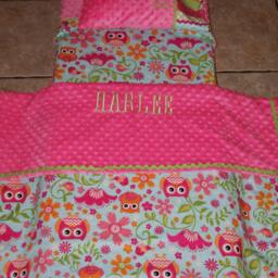 Custom Appliqued Owl Nap Mat Cover, Blanket, Pillow & Case - thumbnail 2