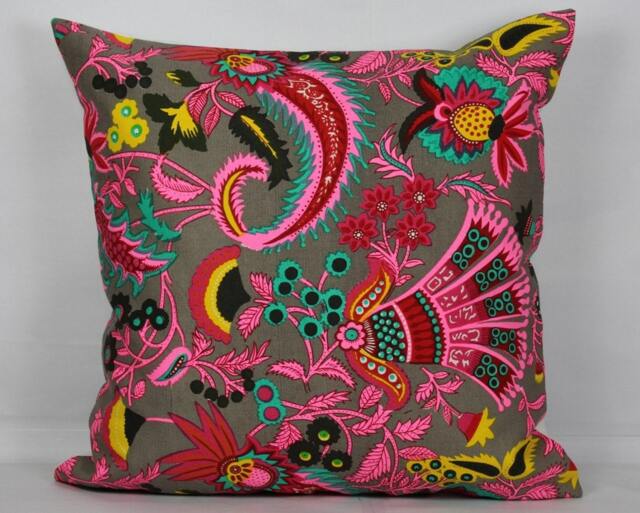 Floral Ethnic Pillow Cover Bohemian Throw Pillow, 100% Cotton - image 1