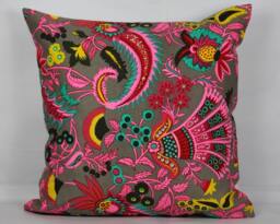 Floral Ethnic Pillow Cover Bohemian Throw Pillow, 100% Cotton - thumbnail 1