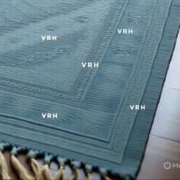 Sky Blue Oushak Rug, Hand Knotted Wool, Traditional Turkish Design - thumbnail 4