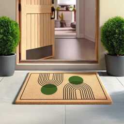 Contemporary Art Doormat, Stylish Welcome Mat, Elegant Entryway Rug, Minimalist Front Door Decor, Housewarming Gift, Outdoor Mat - thumbnail 3