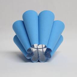 Handmade Light Blue Burlap Lampshade Scallop Home Decor - thumbnail 2