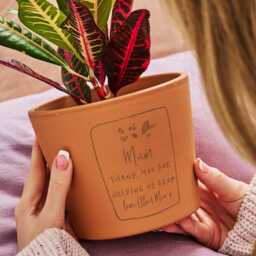 Personalised Mother's Day Flower Pot Gift - Engraved Terracotta Planter - Plant - thumbnail 1