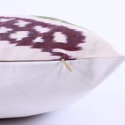 Ikat Silk Velvet Pillow 16x24 - Handmade Boho Cushion Cover Turkish Home Decor Accent - thumbnail 2