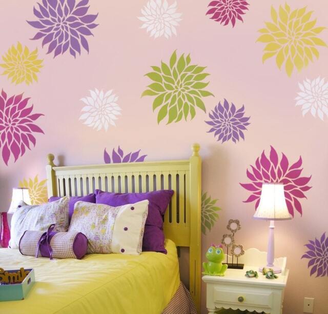 Flower Stencil Dahlia Grande Med -Reusable Wall Stencils Better Than Decals - image 1