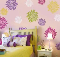 Flower Stencil Dahlia Grande Med -Reusable Wall Stencils Better Than Decals