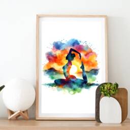 Yoga Wall Art Set - 3 Sunrise Posters - Room Print Prints Office Woman Meditation Gifts Pictures Artwork Poster - thumbnail 2