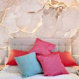 Beige Gold Marble Wallpaper Luxury Fluid Art Wall Mural - thumbnail 3