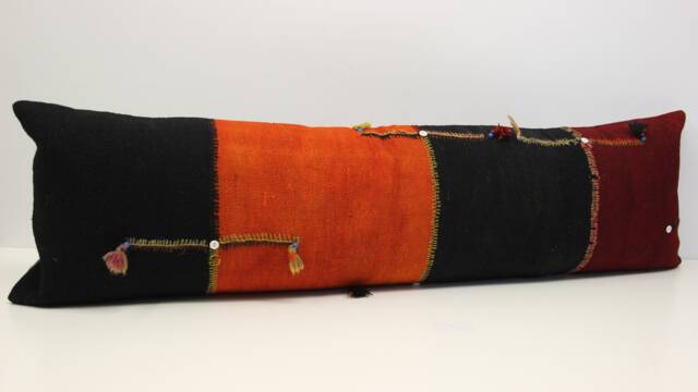 King Kilim Lumbar Pillow Cover, Turkish Wool Accent - 14x48 Inch - image 1