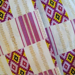 Wax Certified Cushion Cover 40cm Side African Print White Fushia Yellow Mauve Gold - thumbnail 2