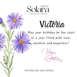 Personalised September Birth Flower Candle Gift Set, Sept Month For Sister Auntie Mum Friends, 30Th 40Th 50Th Birthday - thumbnail 2