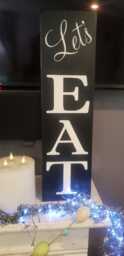 Let's Eat Wood Sign Kitchen Rustic Primitive Farmhouse Decor Fixer Upper Large Vertical Wall Hanging Housewarming Gift Distressed - thumbnail 1