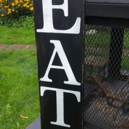 Let's Eat Wood Sign Kitchen Rustic Primitive Farmhouse Decor Fixer Upper Large Vertical Wall Hanging Housewarming Gift Distressed - thumbnail 4
