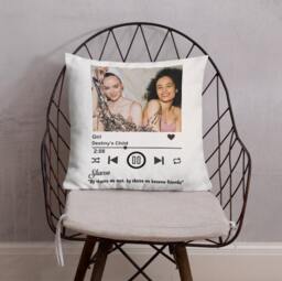 Personalised Song Playlist Cushion Cover Music Prints Gift - Custom Gift With Photo For Best Friend - thumbnail 1