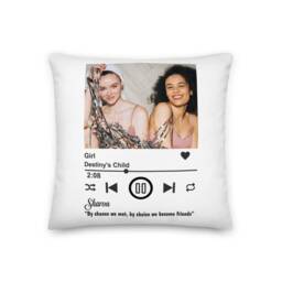 Personalised Song Playlist Cushion Cover Music Prints Gift - Custom Gift With Photo For Best Friend - thumbnail 2