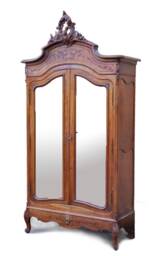 Beautiful Double French Wardrobe Mirror Carved Amoire. Custom Painted Colour Of Your Choice. Shelves & Drawers. Free Delivery - thumbnail 1