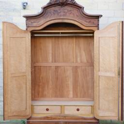 Beautiful Double French Wardrobe Mirror Carved Amoire. Custom Painted Colour Of Your Choice. Shelves & Drawers. Free Delivery - thumbnail 2