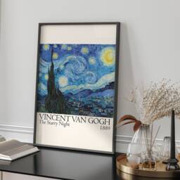 Vincent Van Gogh The Starry Night 1889 Art Print Post Impressionist Masterpiece Wall Decor Sky Landscape Painting - thumbnail 2