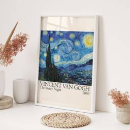 Vincent Van Gogh The Starry Night 1889 Art Print Post Impressionist Masterpiece Wall Decor Sky Landscape Painting - thumbnail 3