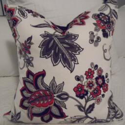 Floral Pillow Cover Antique Fall Decor - Handmade Cotton Cushion - thumbnail 2