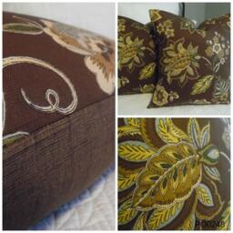 Floral Pillow Cover Antique Fall Decor - Handmade Cotton Cushion - thumbnail 3
