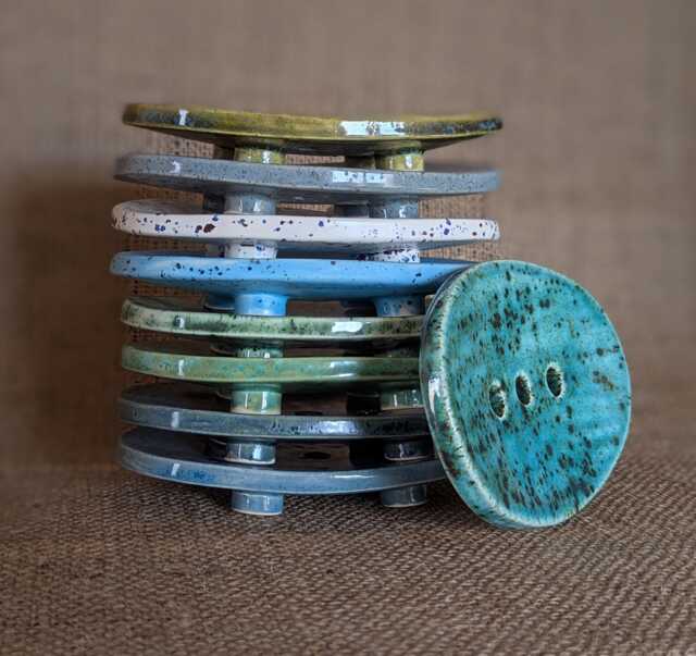 Ceramic Oval Soap Dish - Coastal Colours - image 1