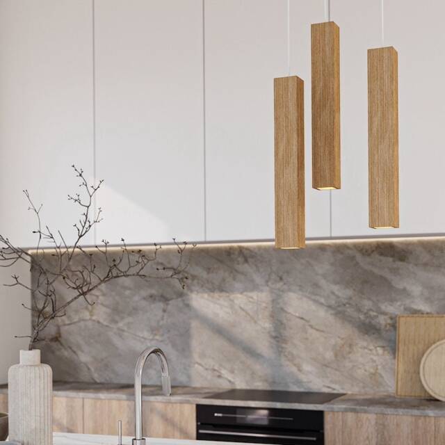 Wooden Hanging Ceiling Lamp Stalacticus Pendant Fixtures Lights For Kitchen Island - image 1