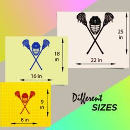 In-Style Decals Wall Vinyl Decal Home Decor Art Sticker Crossed Lacrosse Stick Helmet Sports Boy Man Kids Room Removable Stylish Design 1609 - thumbnail 2