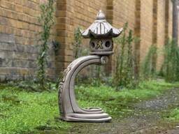 Unique Lantern Pagoda Sculpture Outdoor Statue Zen Garden Figurine Asian & Japanese Decor Cement Oriental Lamp Tranquil Ornament