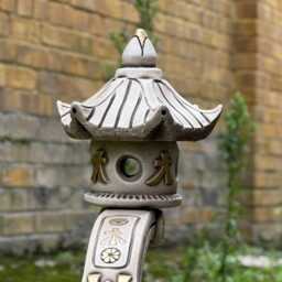 Unique Lantern Pagoda Sculpture Outdoor Statue Zen Garden Figurine Asian & Japanese Decor Cement Oriental Lamp Tranquil Ornament - thumbnail 2