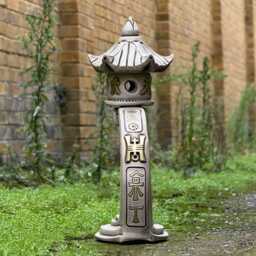 Unique Lantern Pagoda Sculpture Outdoor Statue Zen Garden Figurine Asian & Japanese Decor Cement Oriental Lamp Tranquil Ornament - thumbnail 4