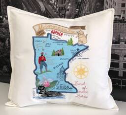 Minnesota State Pillow With Feather Insert - thumbnail 1