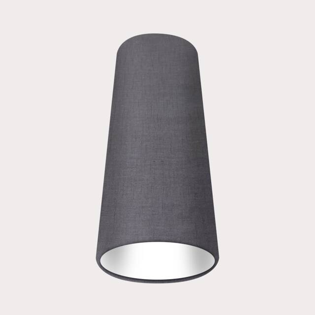 Charcoal Grey Textured 100% Linen Extra Tall Tapered Cone Lampshade - image 1
