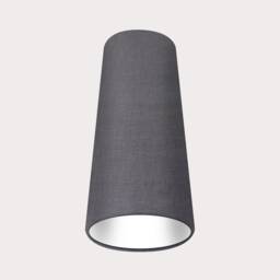 Charcoal Grey Textured 100% Linen Extra Tall Tapered Cone Lampshade - thumbnail 1