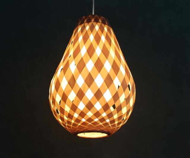 Wooden Paper Pendant Light Rustic Coffee Bar Lighting - image 1
