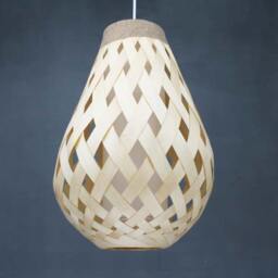 Wooden Paper Pendant Light Rustic Coffee Bar Lighting - thumbnail 3