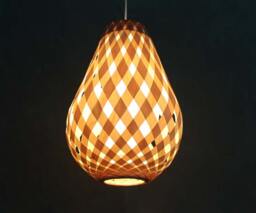 Wooden Paper Pendant Light Rustic Coffee Bar Lighting - thumbnail 1