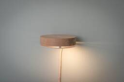 No. 09 - Wall Light With Cable Oak Wood Minimalist Easy Installation Led 360 Degree Usable Bedside Table - thumbnail 1