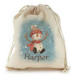 Personalized Christmas Gift Sack, Fox Bauble Design Drawstring Bag - thumbnail 3