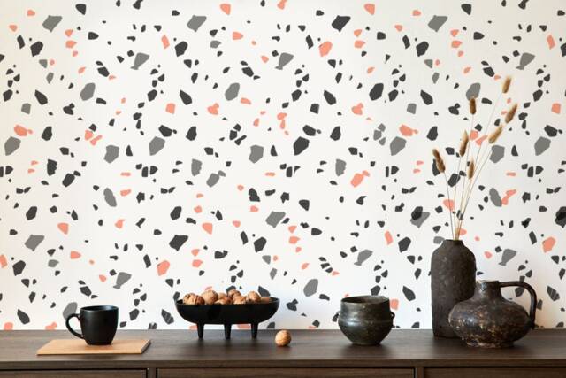 Terrazzo Wall Stencil Faux Marble Effect, Home Decor Painting - image 1
