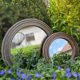 Round Mirror For Wall, Bathroom Mirror, Farmhouse Made From Wood, Modern Wall Hallway Decorative Vanity - thumbnail 3