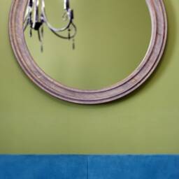 Round Mirror For Wall, Bathroom Mirror, Farmhouse Made From Wood, Modern Wall Hallway Decorative Vanity - thumbnail 4