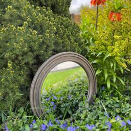 Round Mirror For Wall, Bathroom Mirror, Farmhouse Made From Wood, Modern Wall Hallway Decorative Vanity - thumbnail 2
