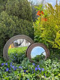 Round Mirror For Wall, Bathroom Mirror, Farmhouse Made From Wood, Modern Wall Hallway Decorative Vanity - thumbnail 1