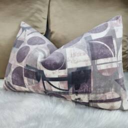 Segments Fabric Handmade Cushion Cover/Pillowcase in Purple Lumbar Pillow Cover For Sofa Or Bed Styling - Throw - thumbnail 4