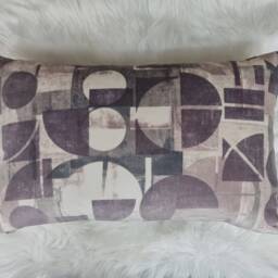 Segments Fabric Handmade Cushion Cover/Pillowcase in Purple Lumbar Pillow Cover For Sofa Or Bed Styling - Throw - thumbnail 3